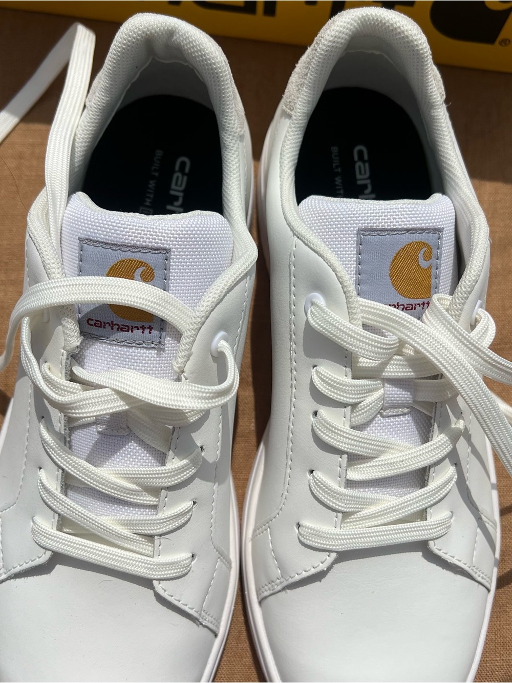 NWOT Carhartt White Detroit Leather Sneakers Streetwear Utility Size 10 - Picture 7 of 10